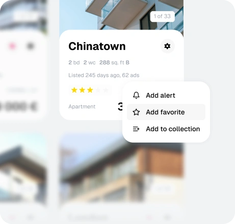 Set favorites and create collections of properties